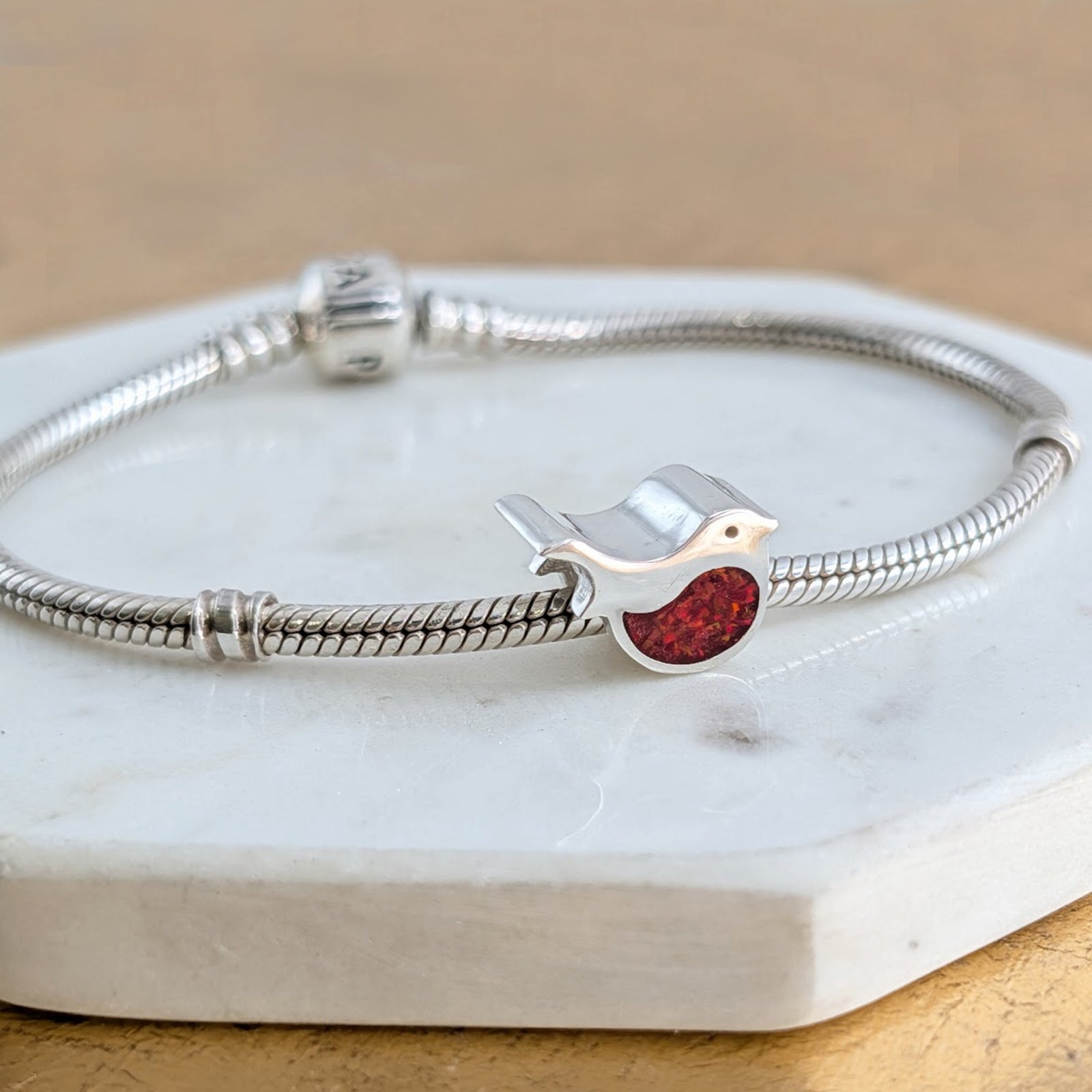 Memorial Ashes Robin Charm Bead