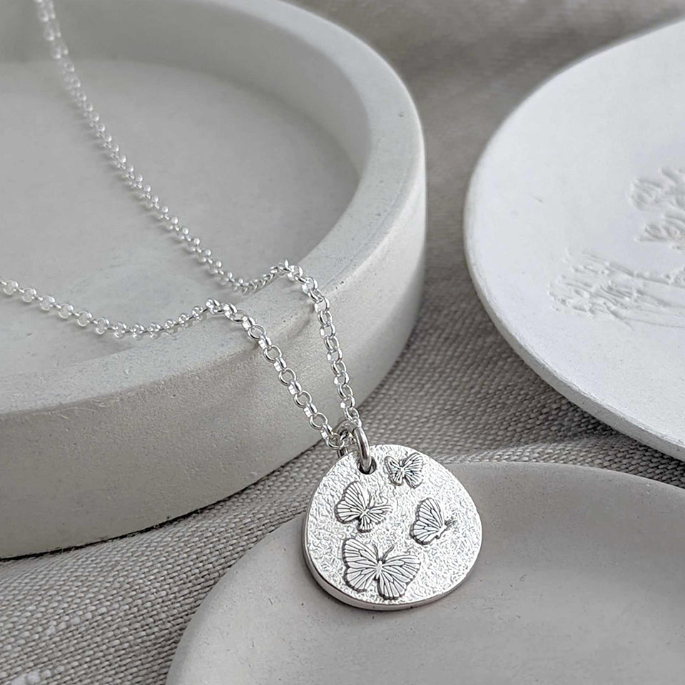 Memorial Ashes Butterfly Necklace | Silver or Gold