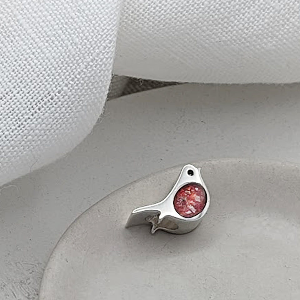 MEMORIAL ASHES ROBIN CHARM BEAD