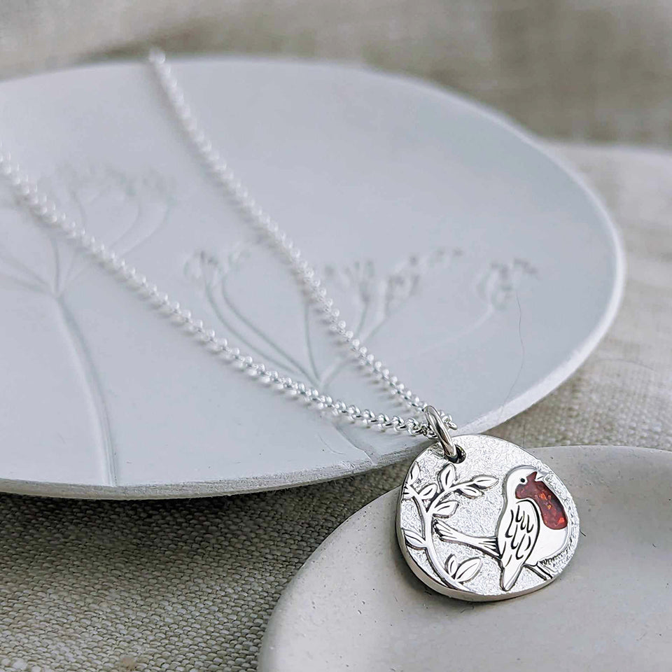 Memorial Ashes Robin Necklace | Silver or Gold