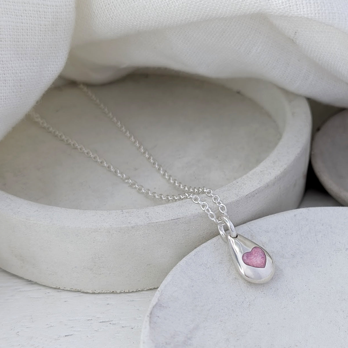 Memorial Ashes Droplet Necklace