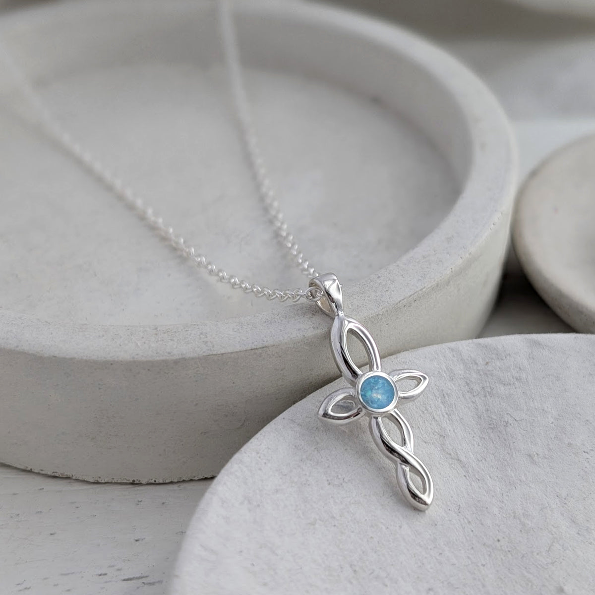 Cremation Ashes Cross Necklace