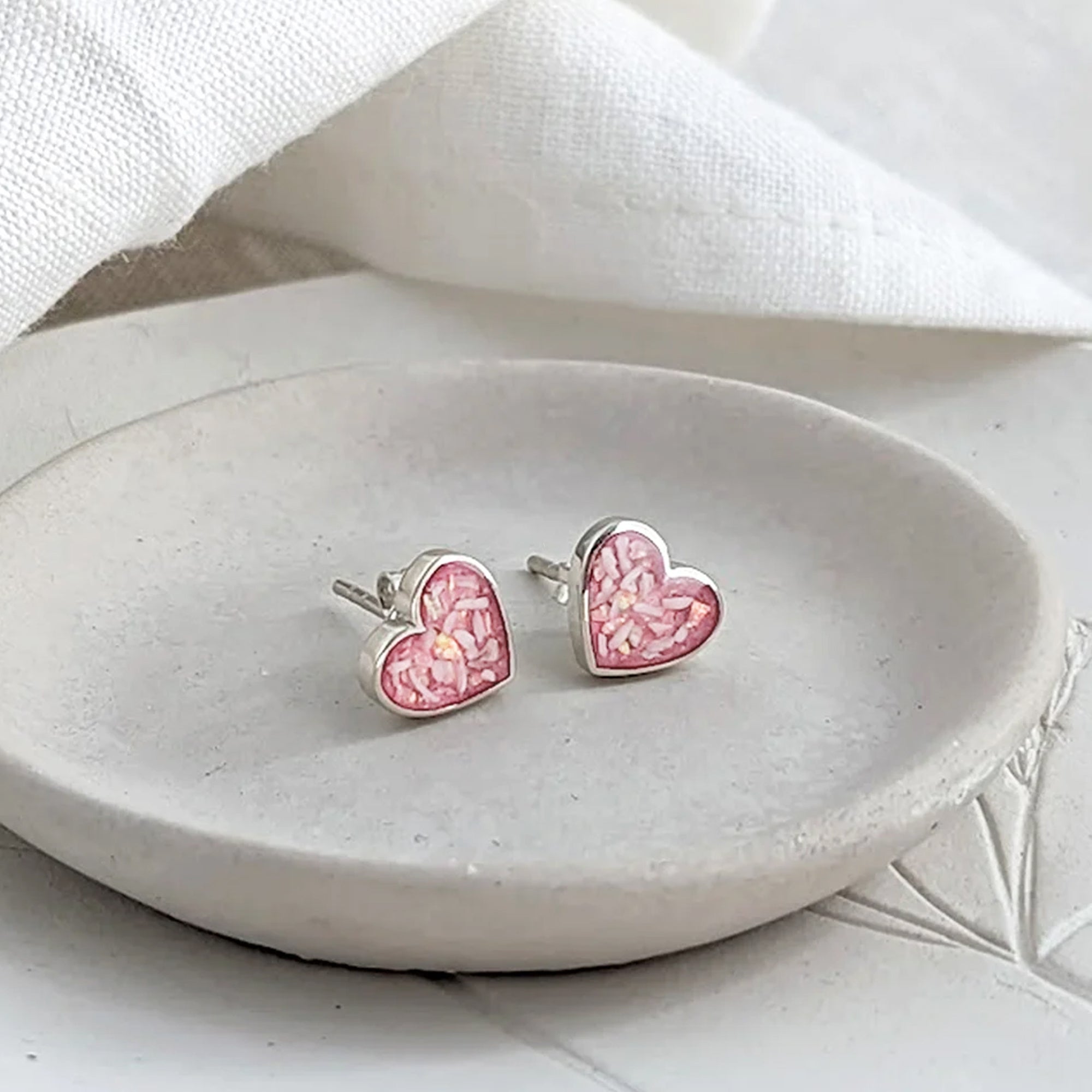 Memorial Ashes Heat Stud Earrings | Memorial Jewellery