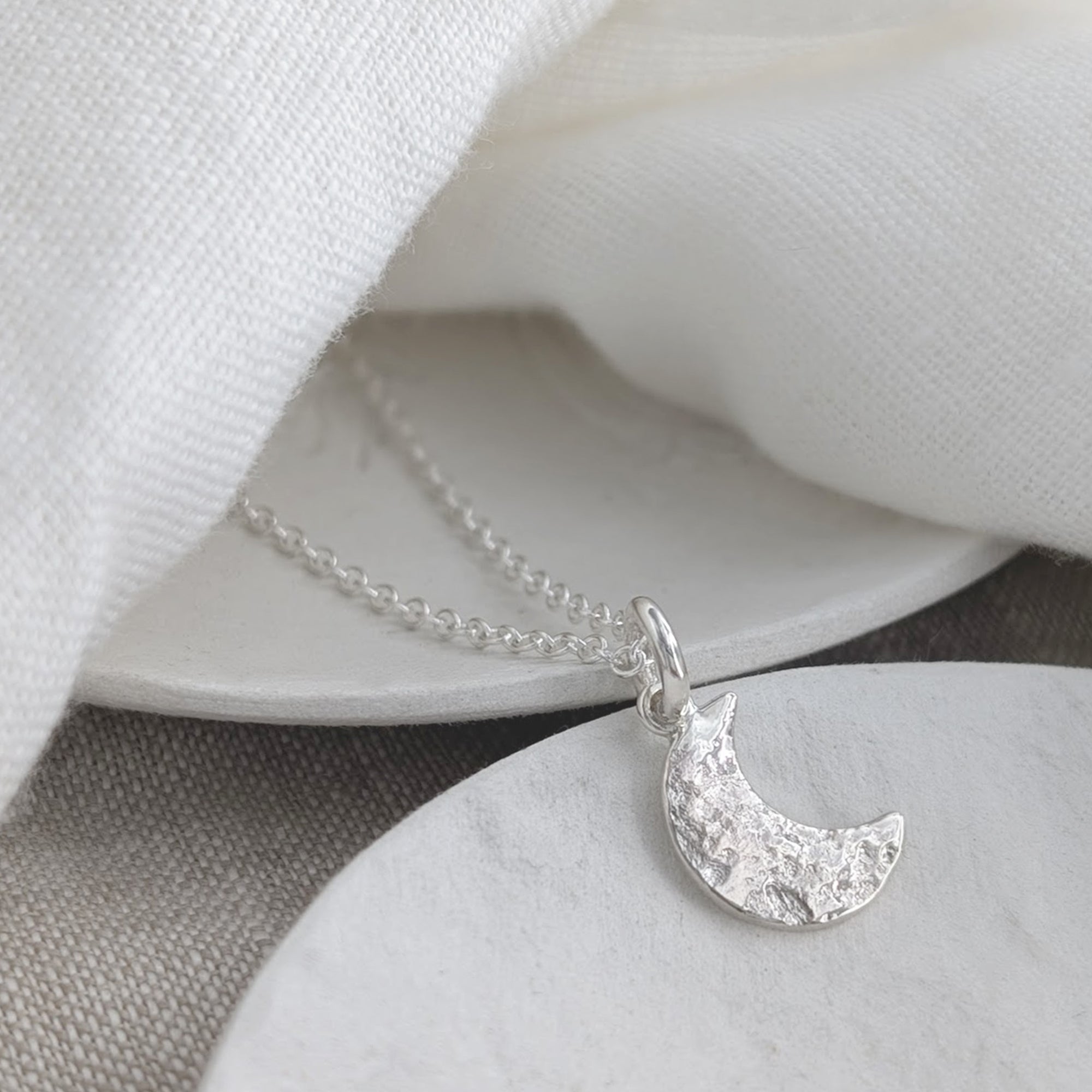 Memorial Ashes Crescent Moon Charm Necklace