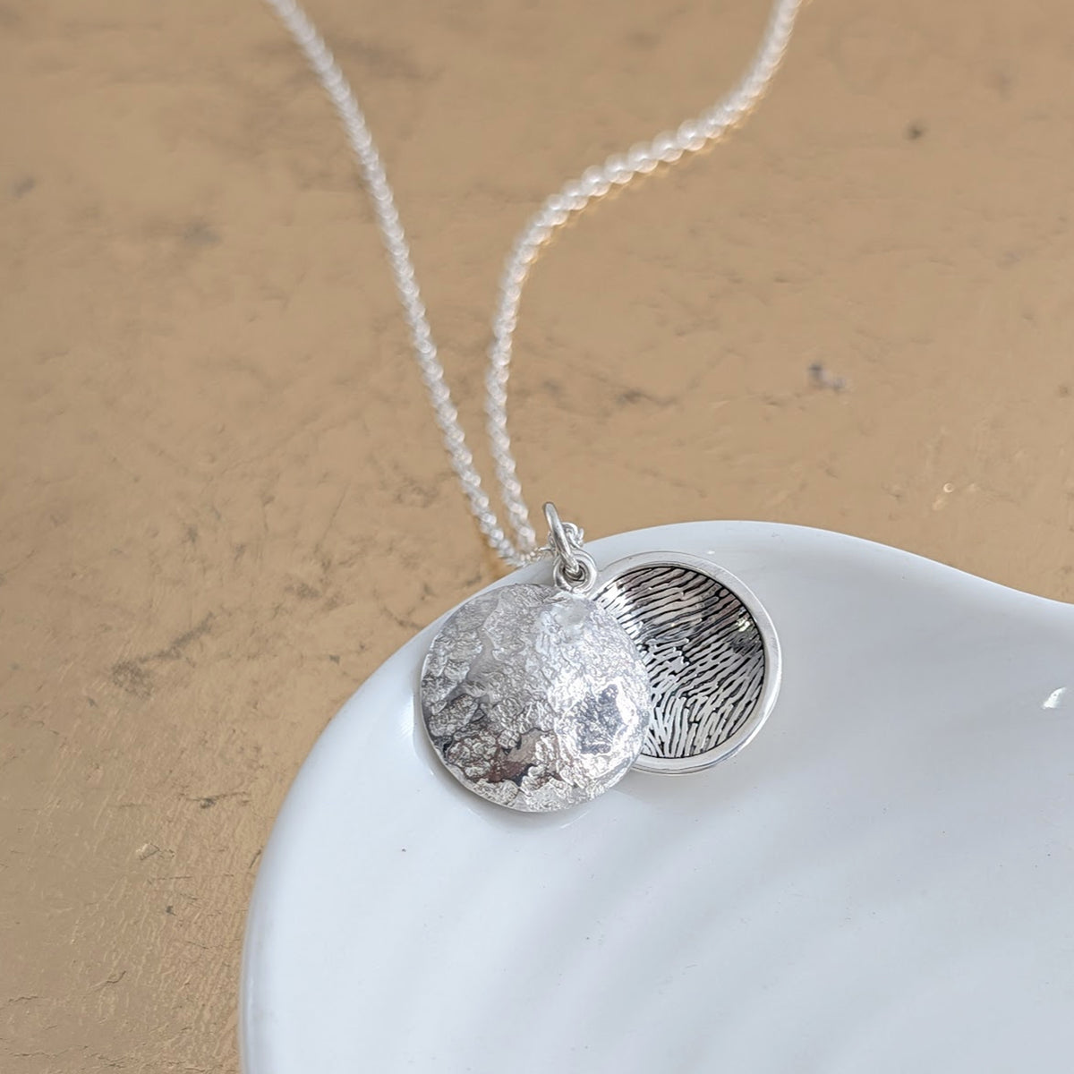 MOON FINGERPRINT LOCKET