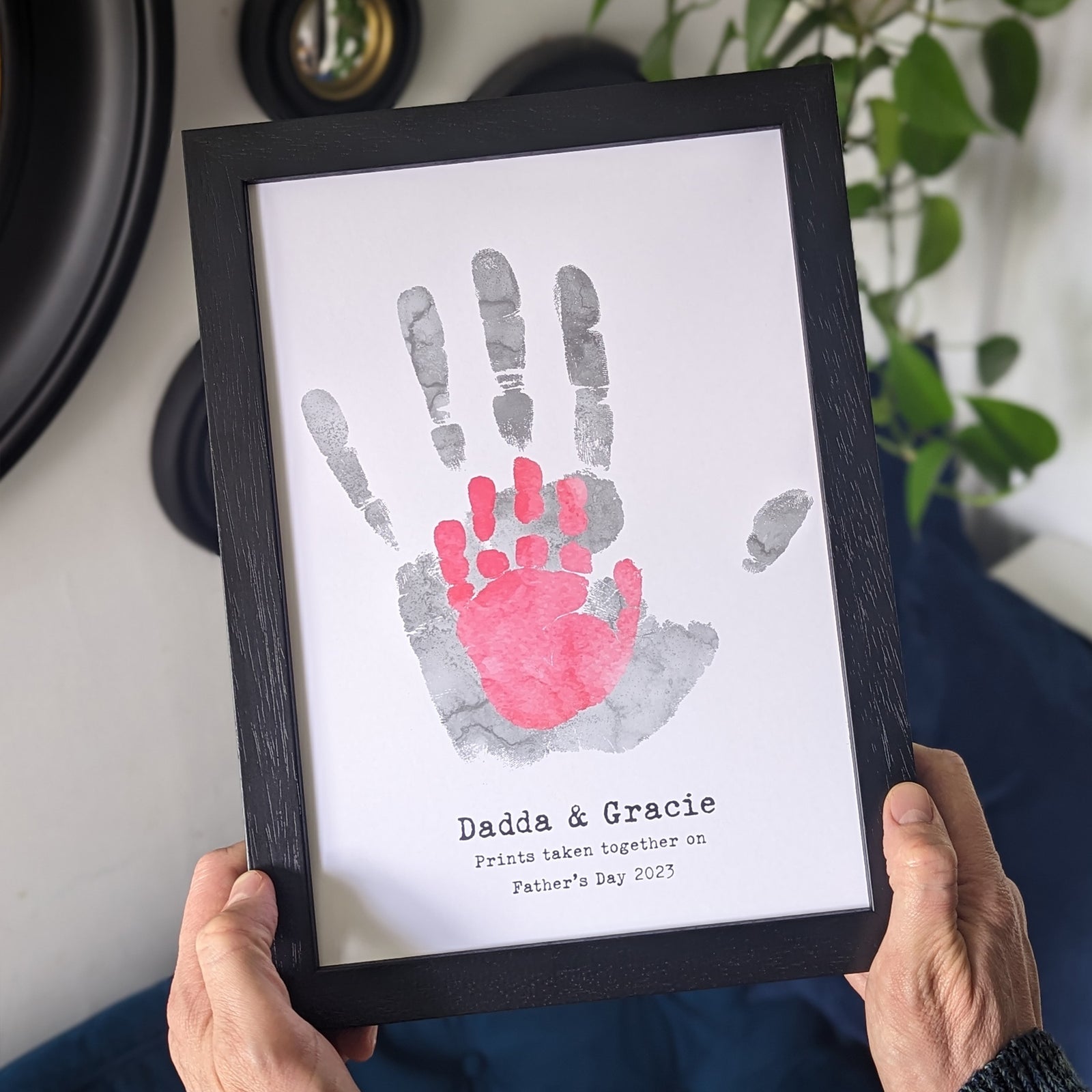 PERSONALISED DADDY & CHILD'S HANDPRINT PRINT