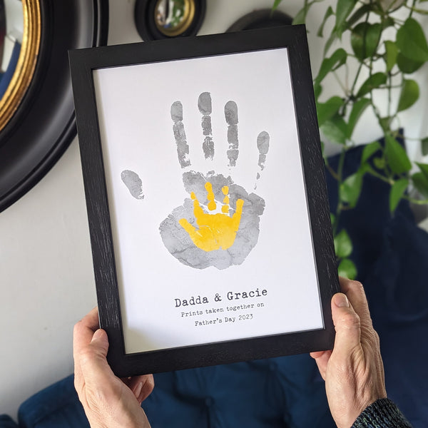 Personalised Daddy Child Handprint Art First Father's Day Gift