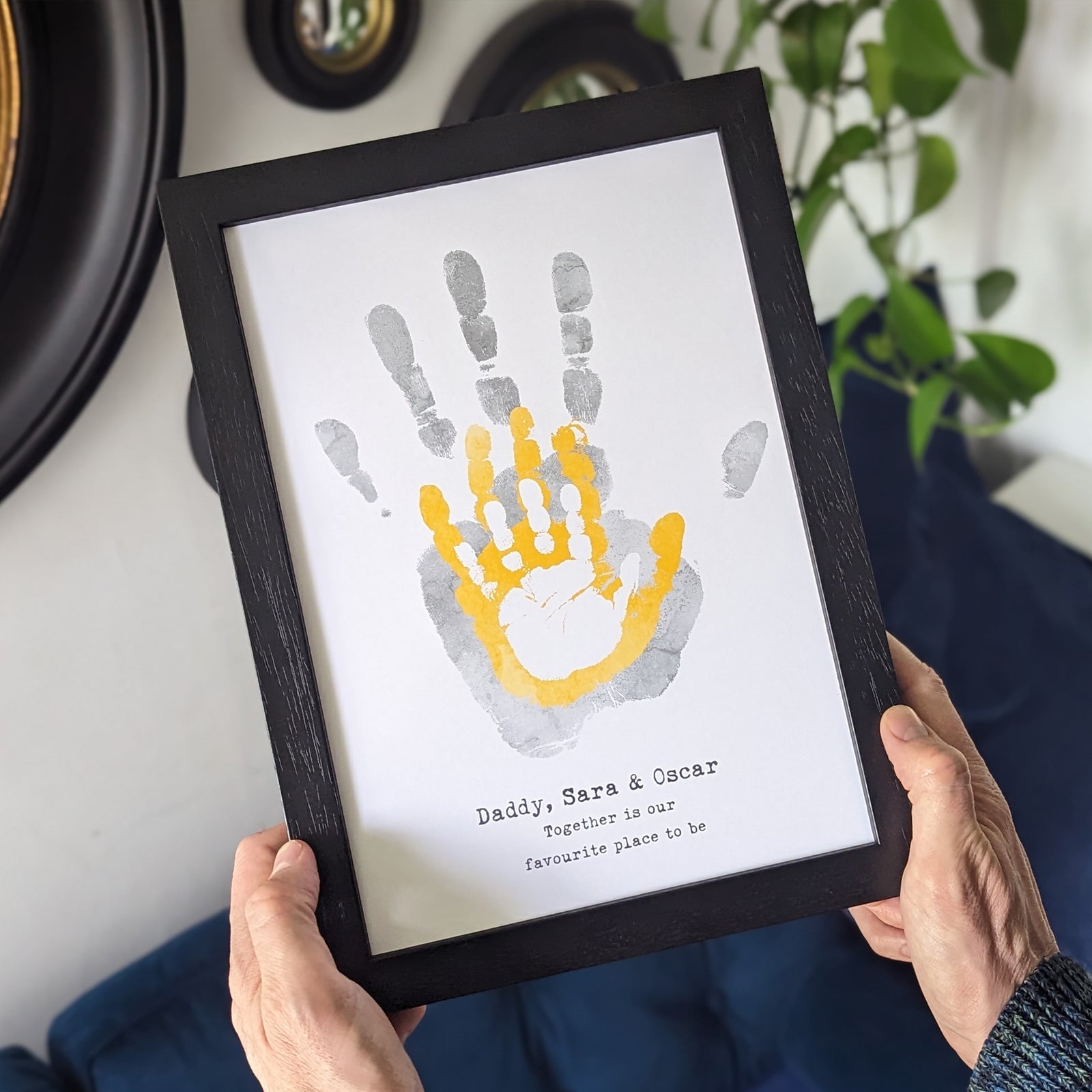PERSONALISED DADDY & CHILDRENS HANDPRINT PRINT