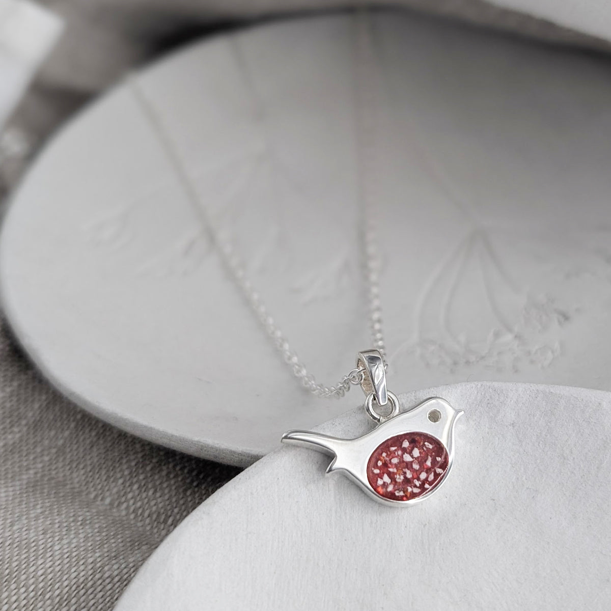 Robin Cremation AShes Charm Necklace