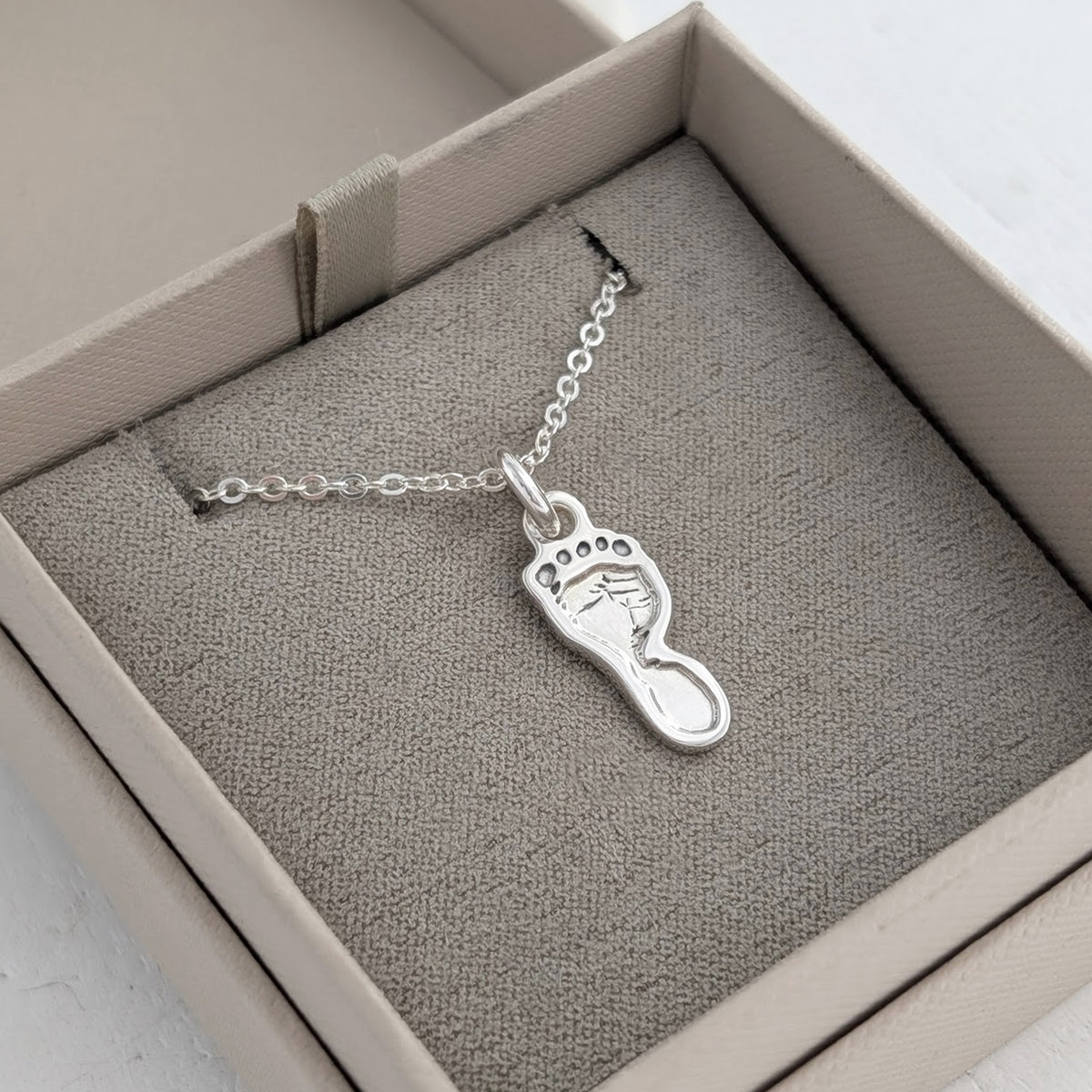 Sculpted Footprint or Handprint Charm in sterling silver