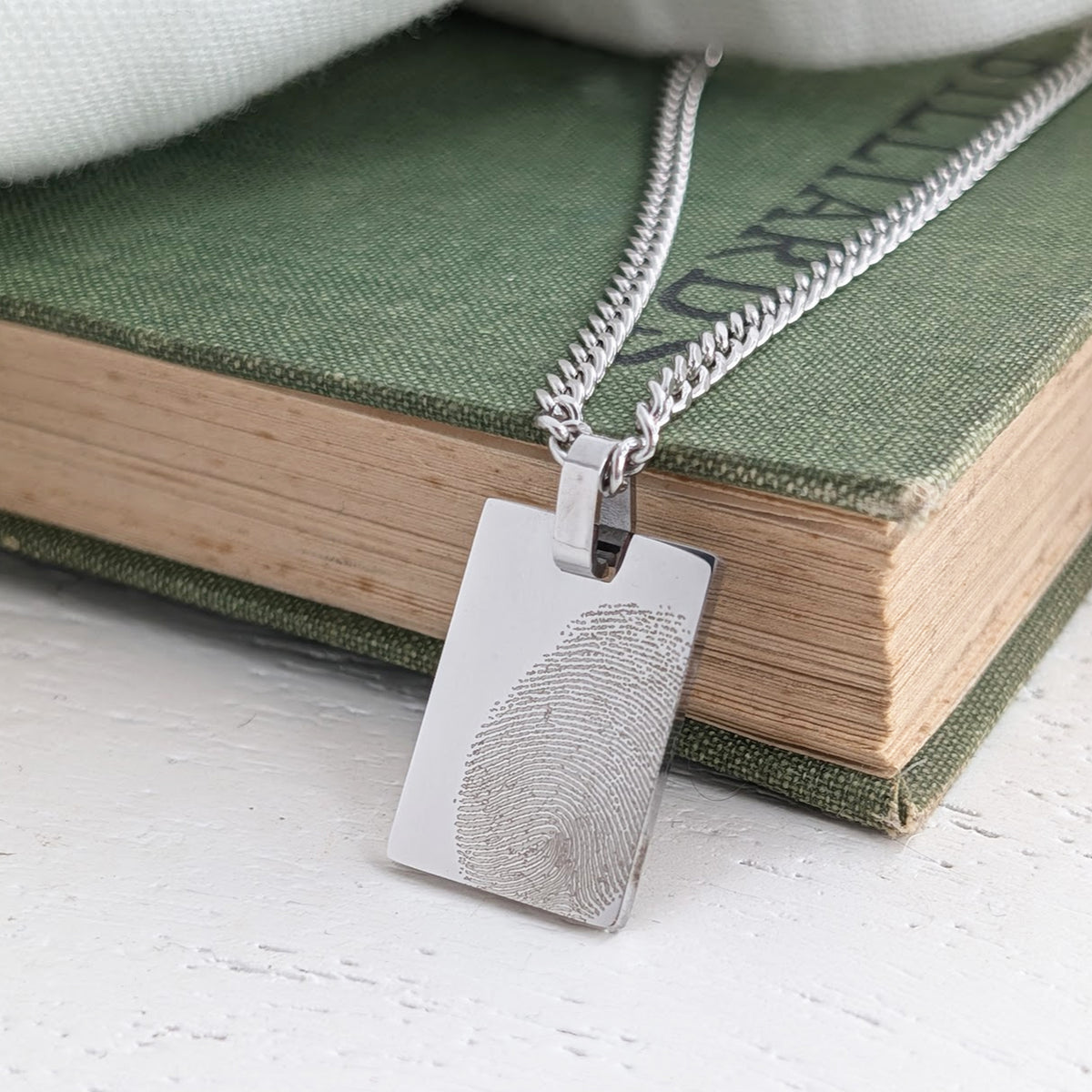 fingerprint memorial necklace for men