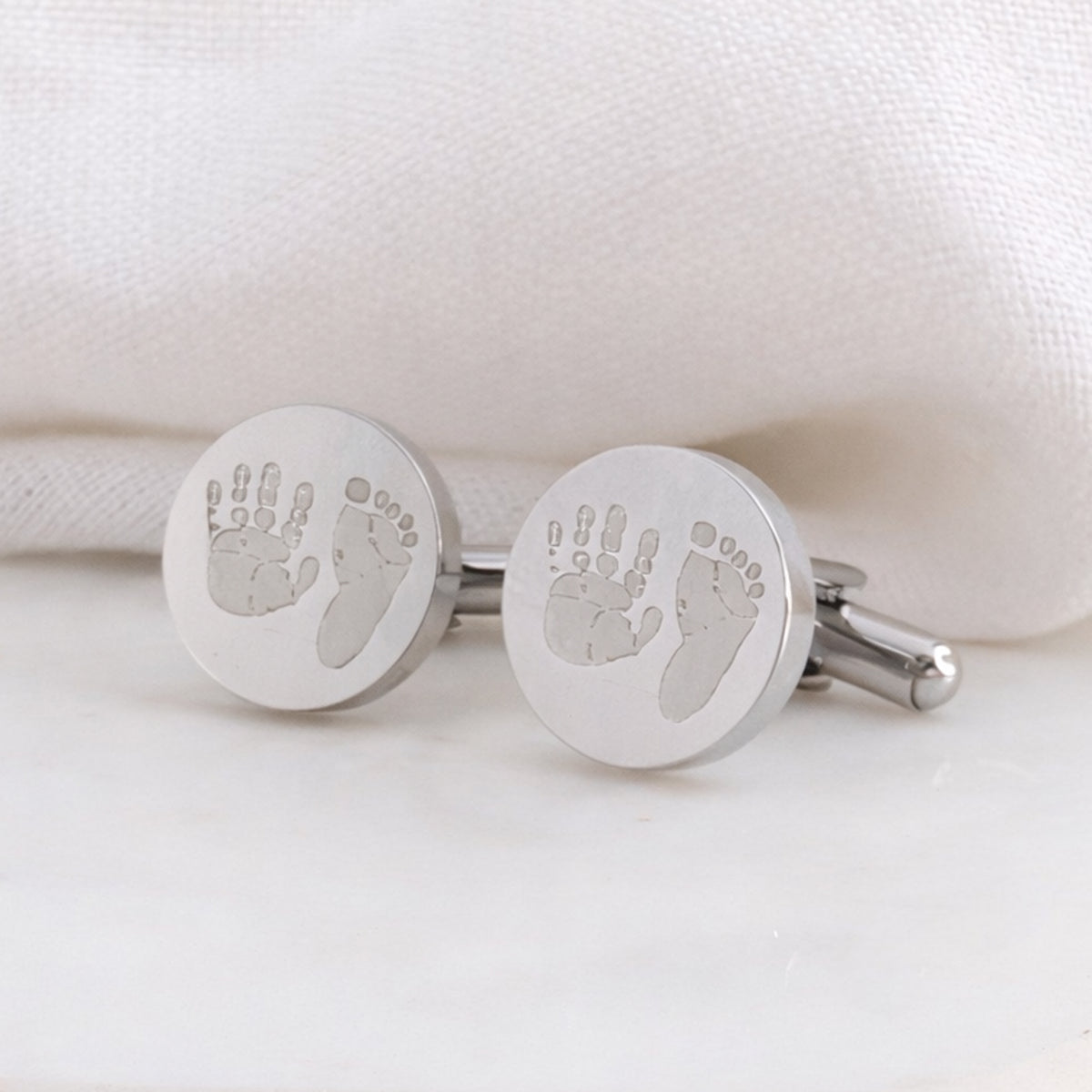 Baby Handprint Footprint Cufflinks | Father's Day Gift for Dad