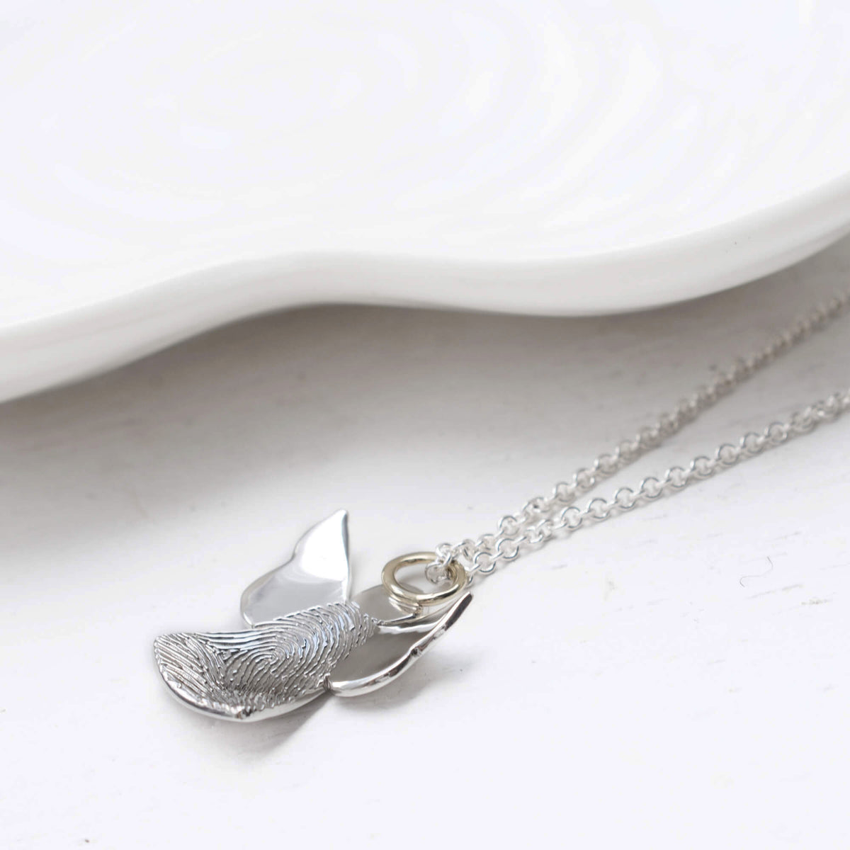 MEMORIAL FINGERPRINT ANGEL PENDANT