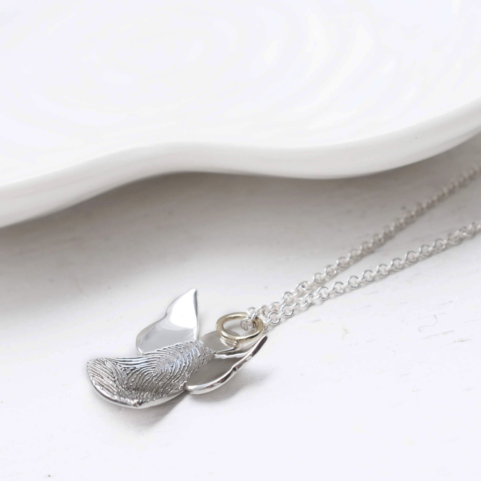 MEMORIAL FINGERPRINT ANGEL PENDANT