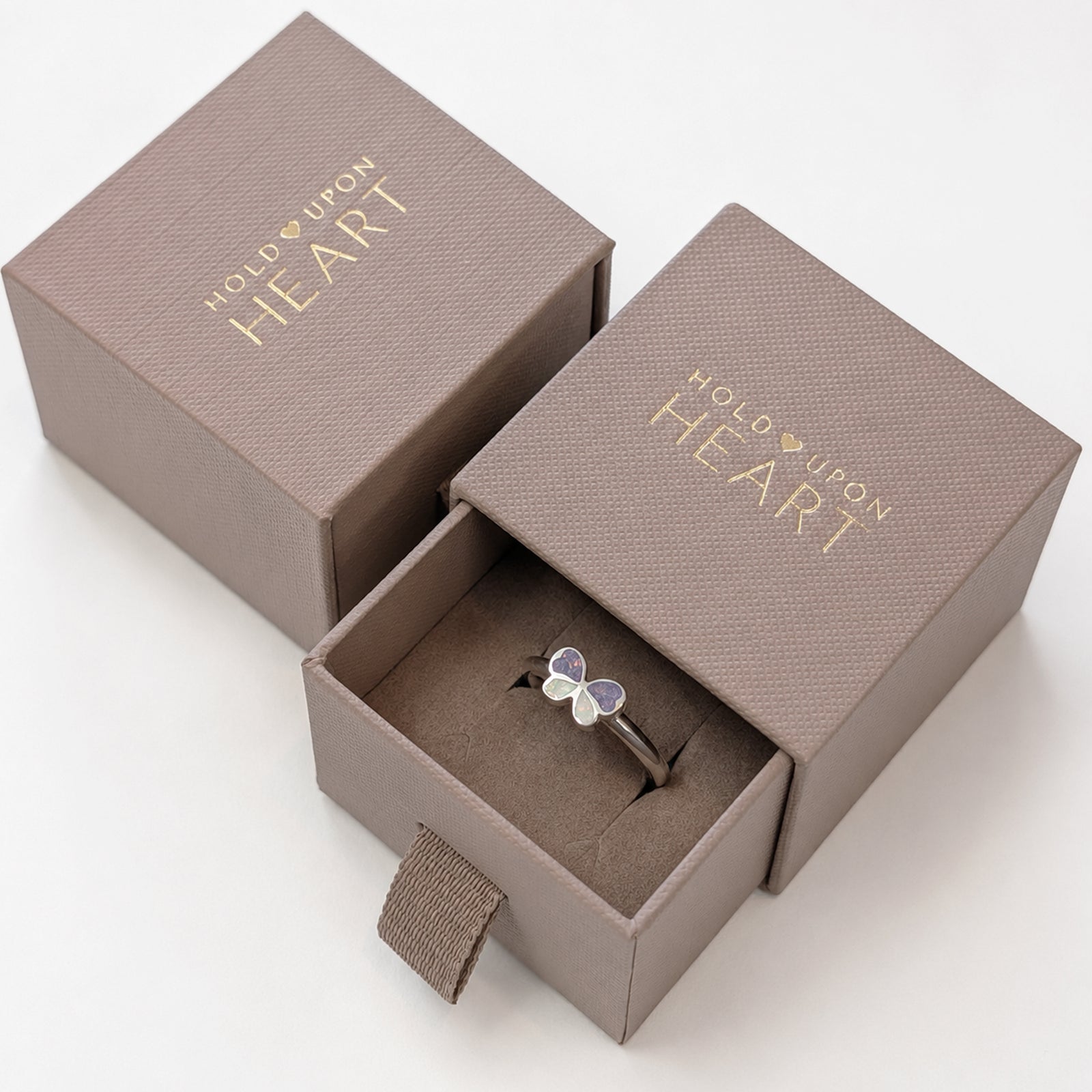 MEMORIAL ASHES TEXTURED RING WITH BIRTHSTONE