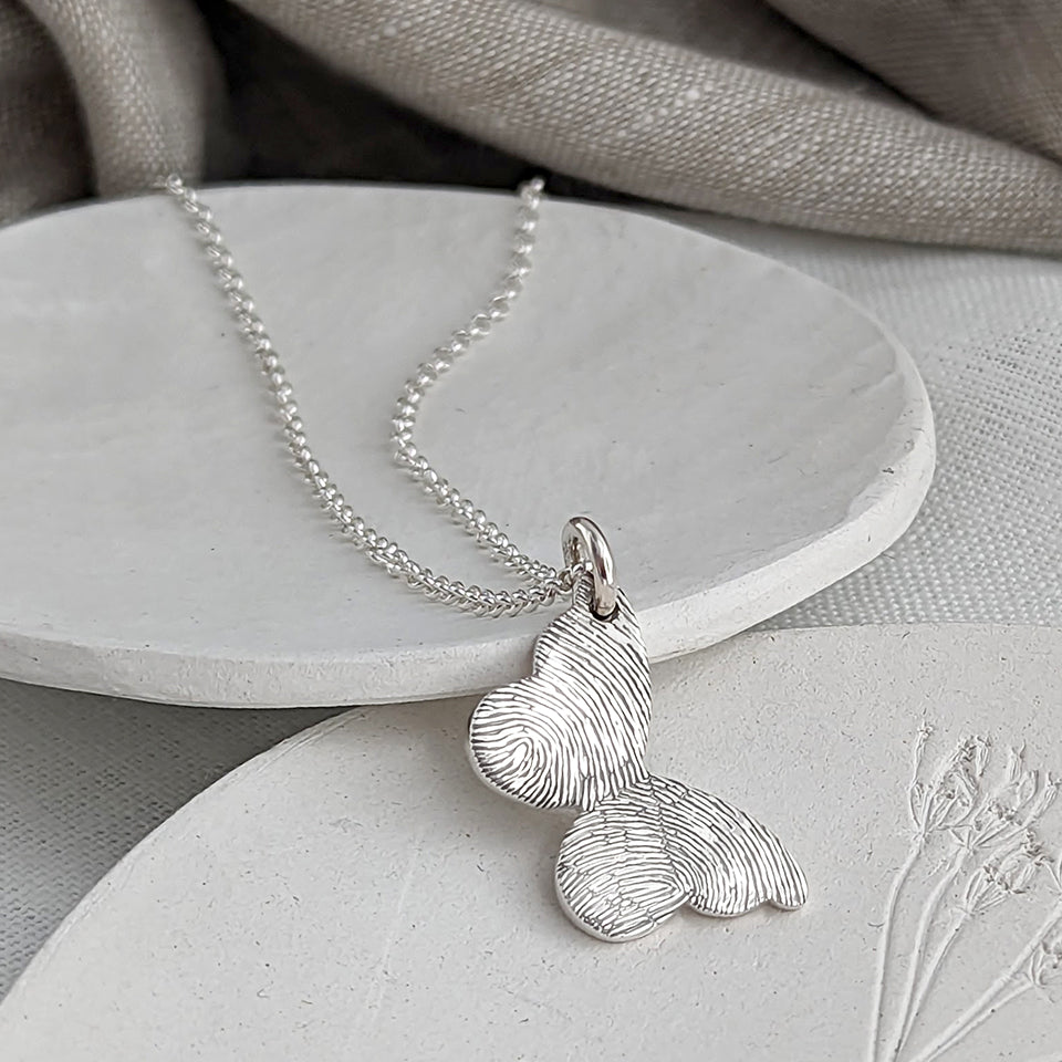 Fingerprint Jewellery in Silver or Gold | Butterfly Necklace