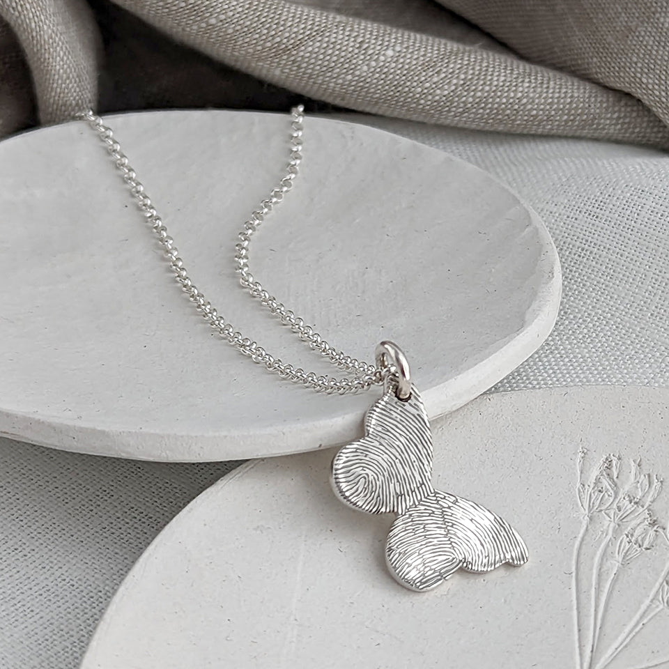 Fingerprint Jewellery in Silver or Gold | Butterfly Necklace