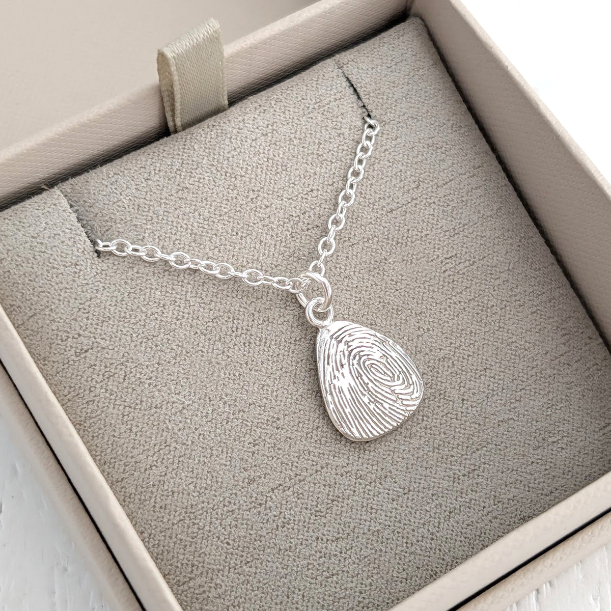Memorial Fingeprrint Droplet Charm Necklace - Memorial Jewellery UK