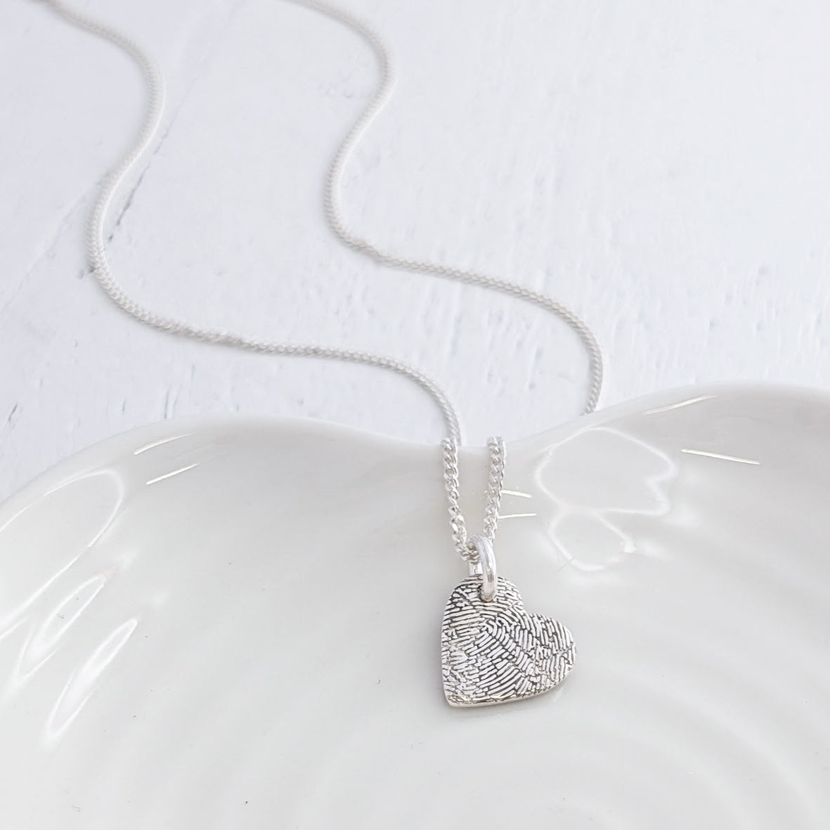 Fingerprint Heart Charm