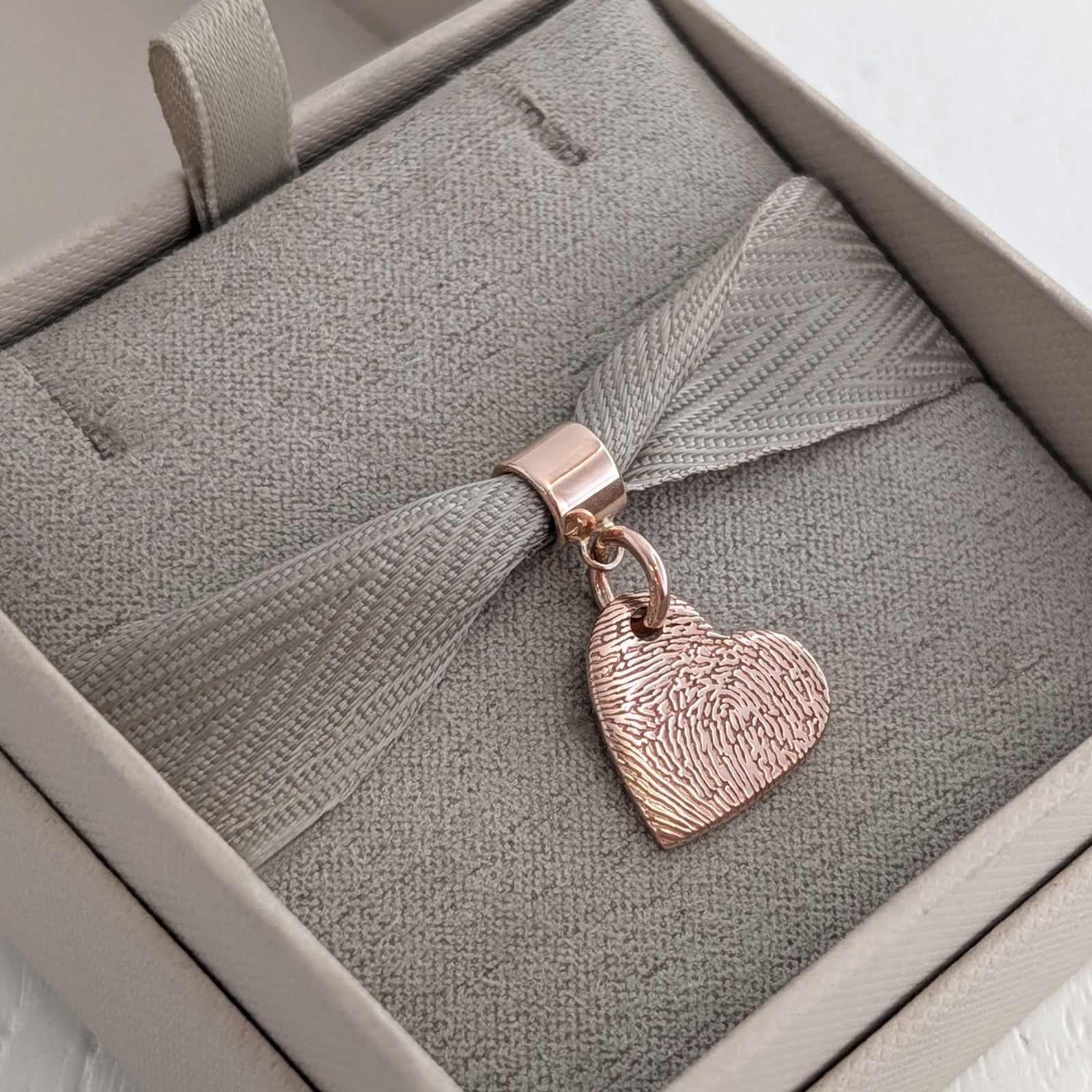 Fingerprint Heart Charm