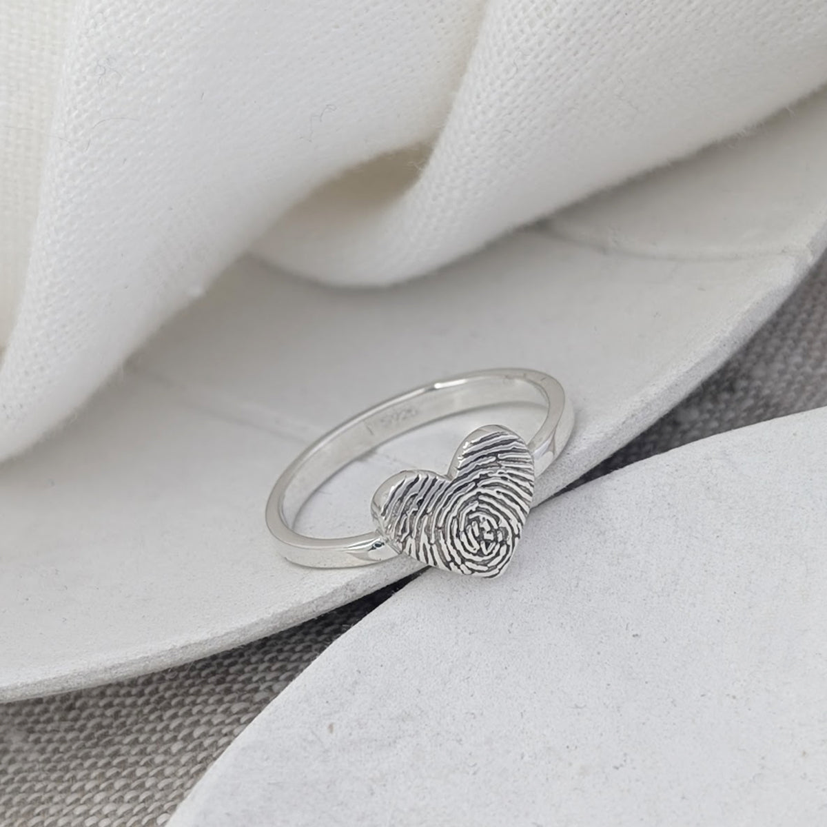 Fingerprint Heart Ring