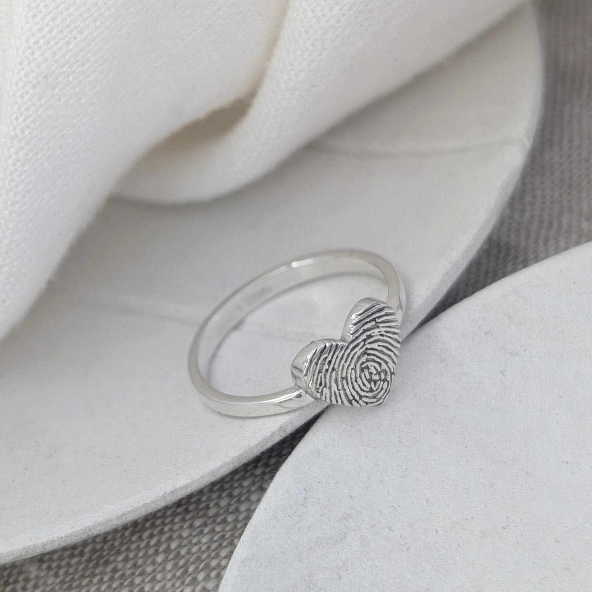 Silver Memorial Fingerprint Ring