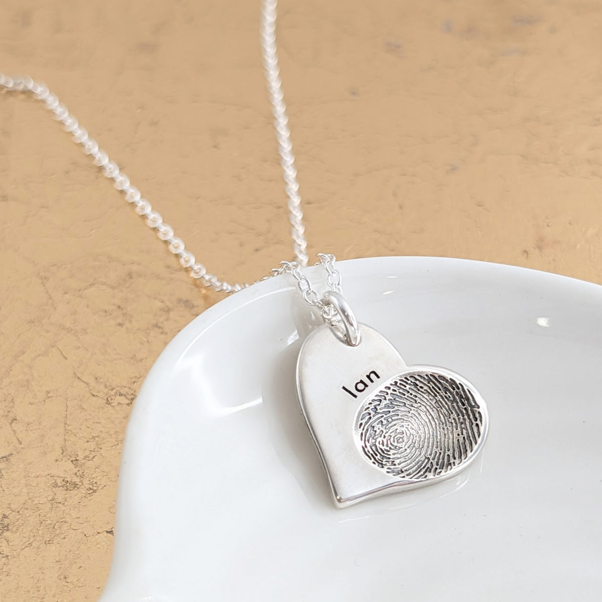 FINGERPRINT IMPRESSION HEART PENDANT