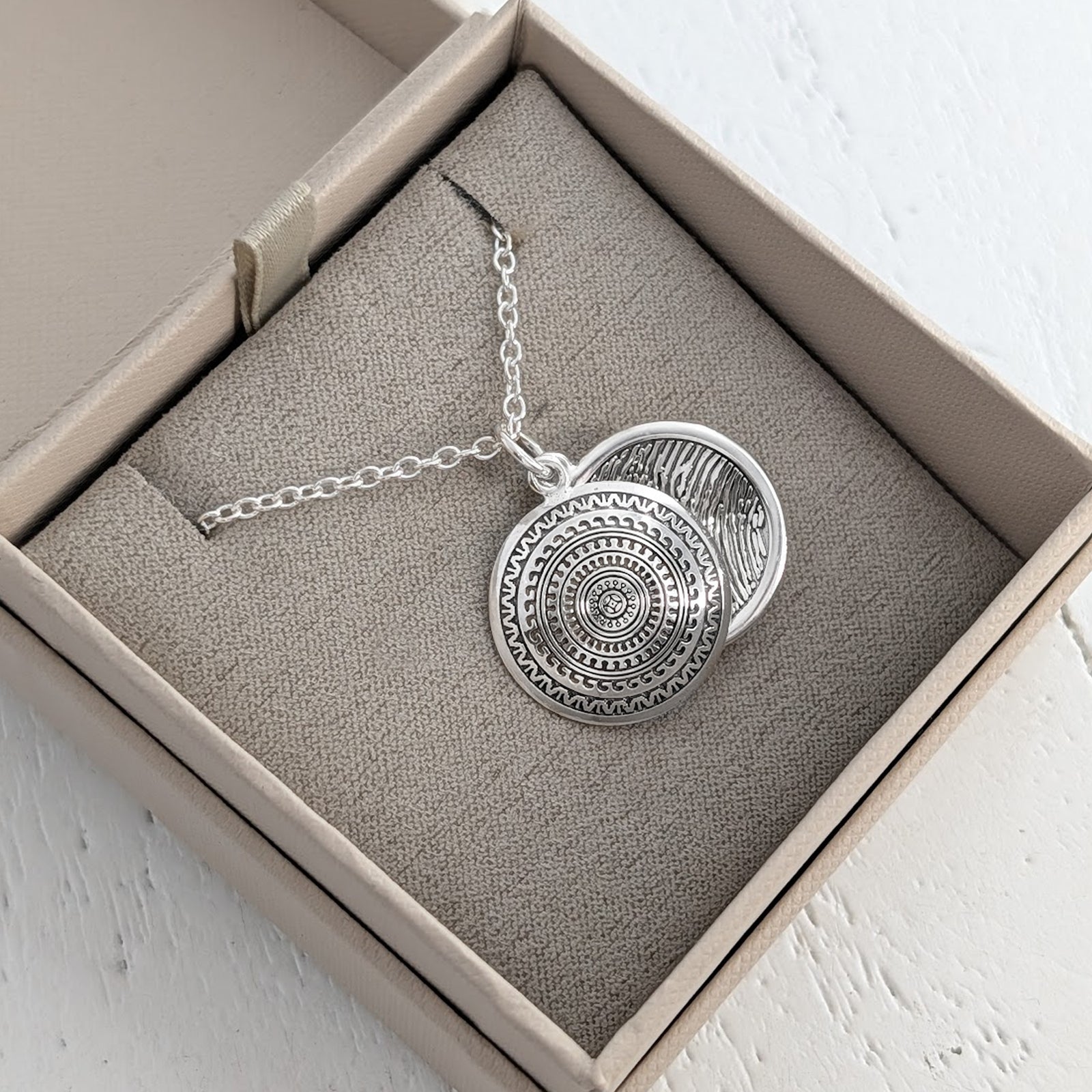 Personalised SIlver Mandala Keepsake Necklace