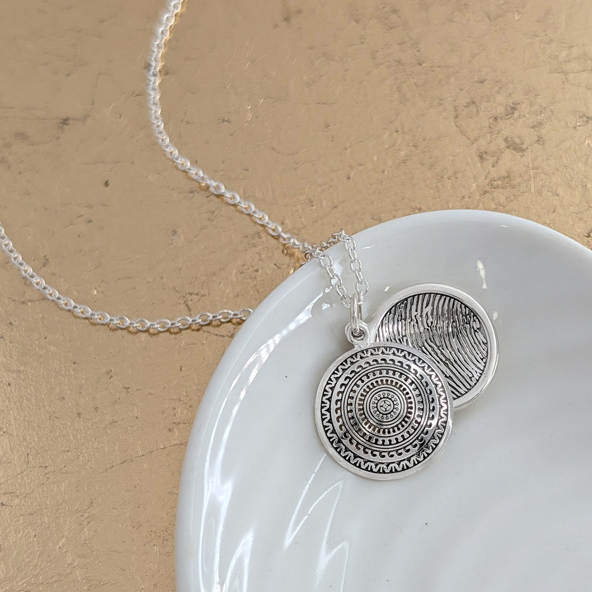 Silver Fingerprint Mandala Locket