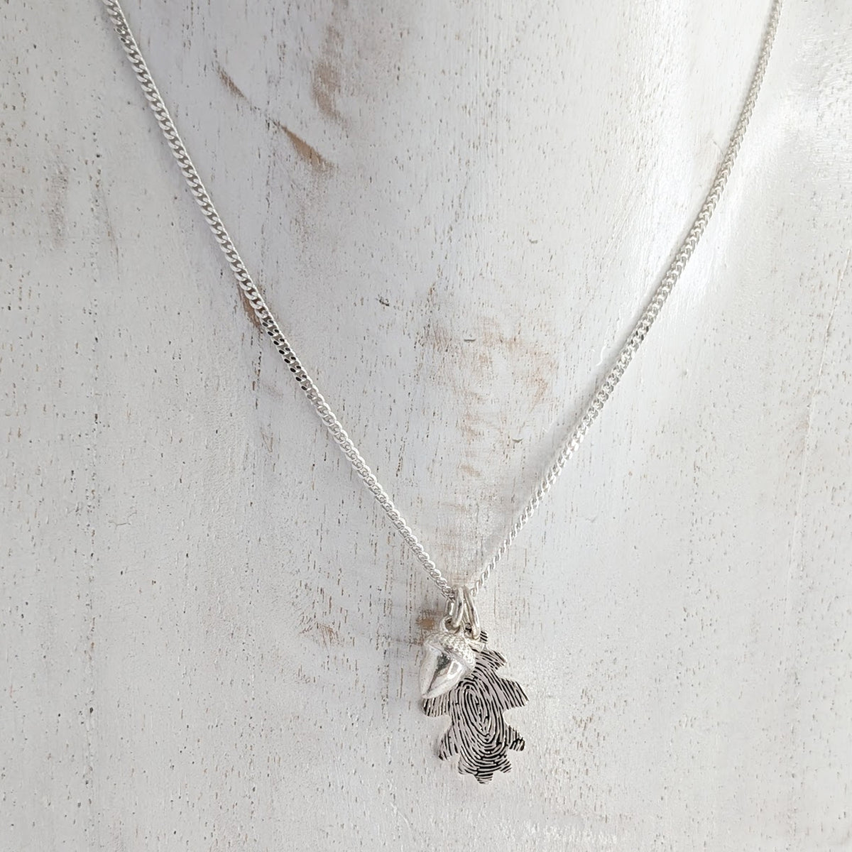 ACORN &amp; OAK LEAF FINGERPRINT CHARMS