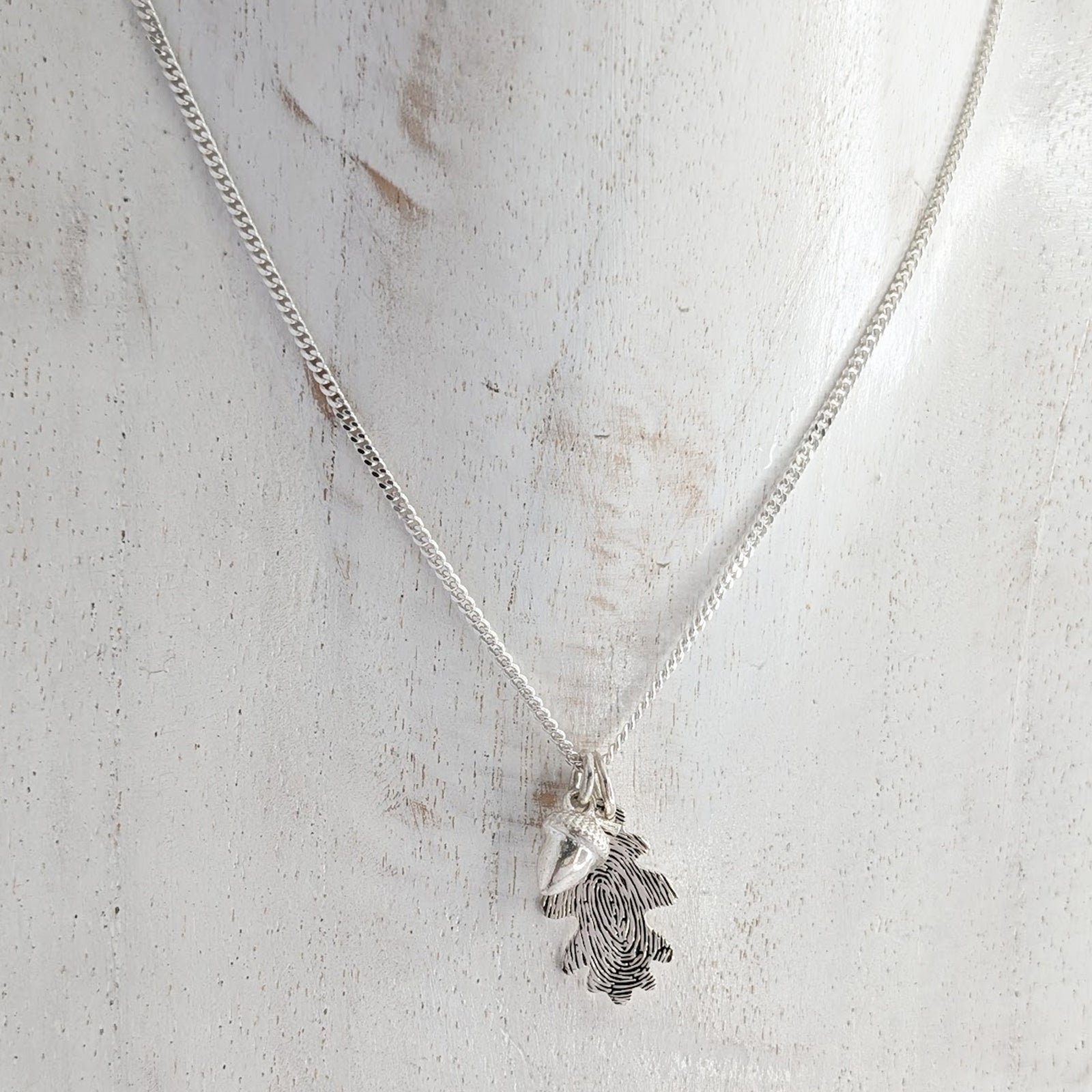 ACORN & OAK LEAF FINGERPRINT CHARMS