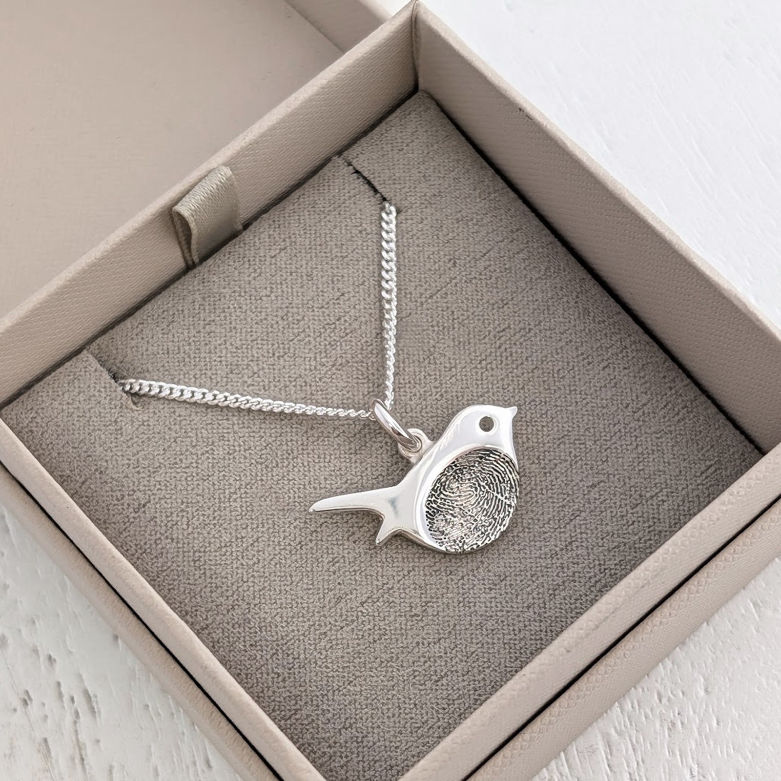 FINGERPRINT ROBIN PENDANT