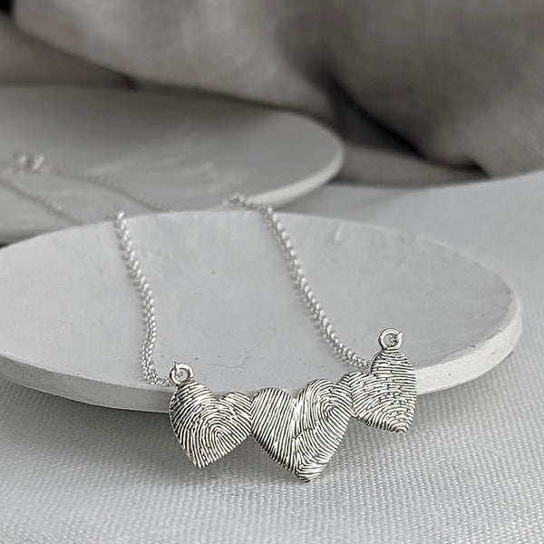 925 sterling silver necklace 3 Open Hearts