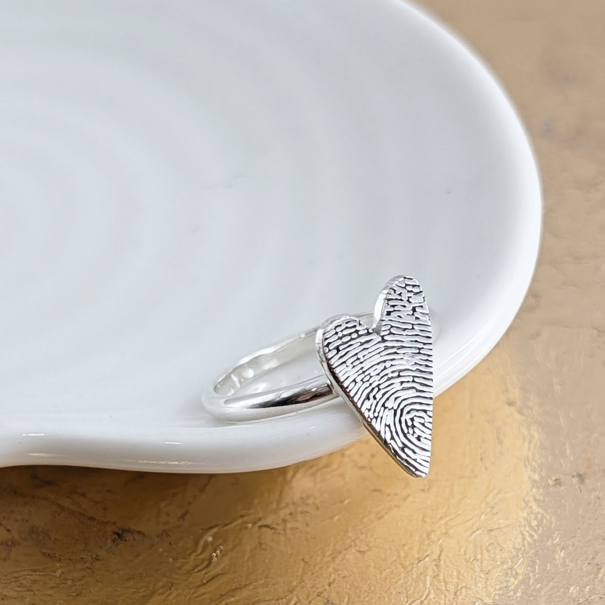 Fingeprint ring - handmade UK