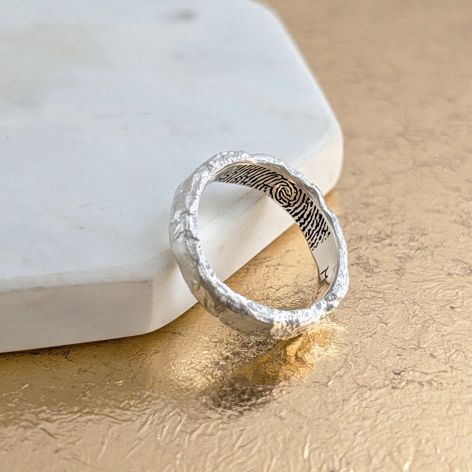 Memorial Fingerprint and Ashes Jewellery handmade in silver and gold