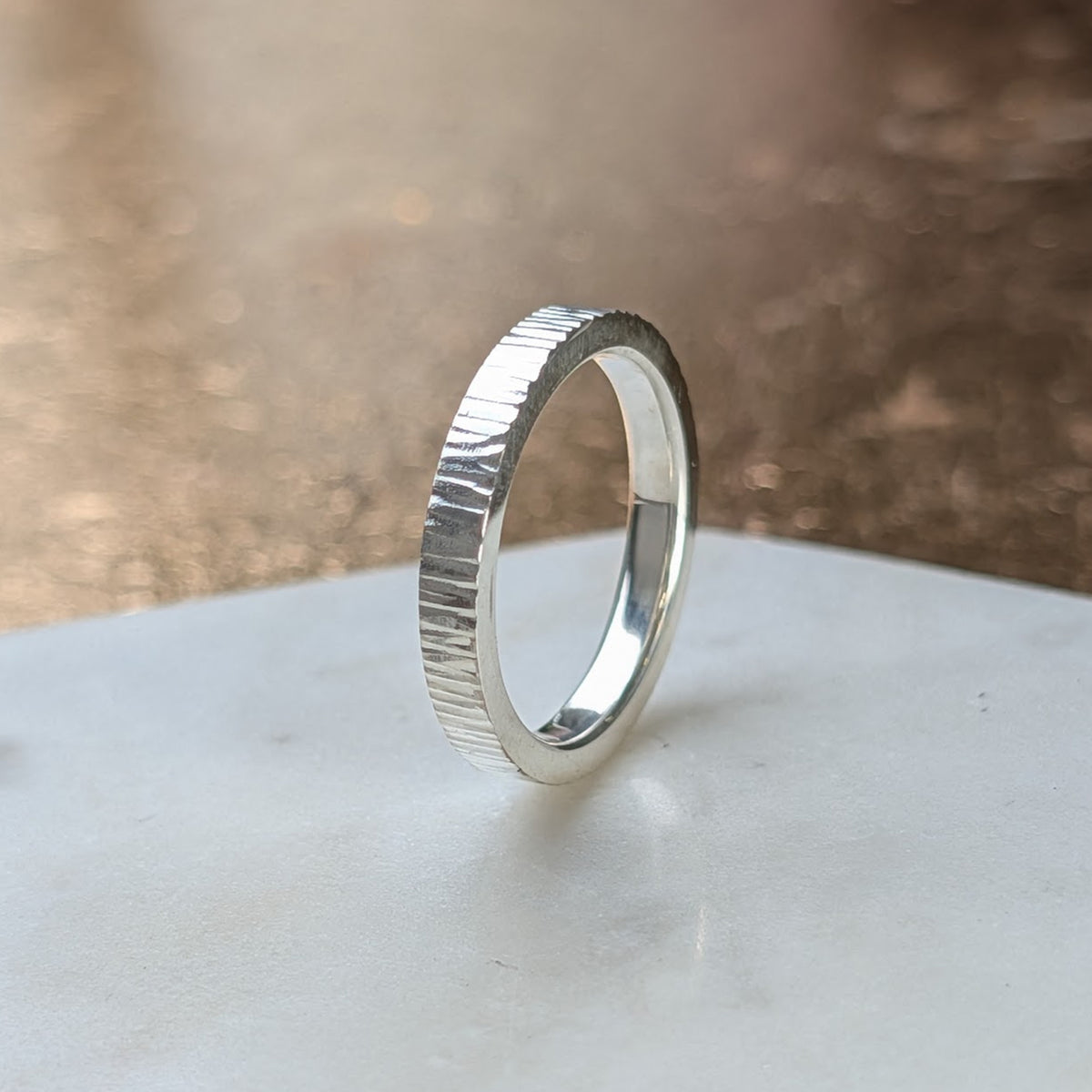 FINGERPRINT SLIM RING - BARK TEXTURE
