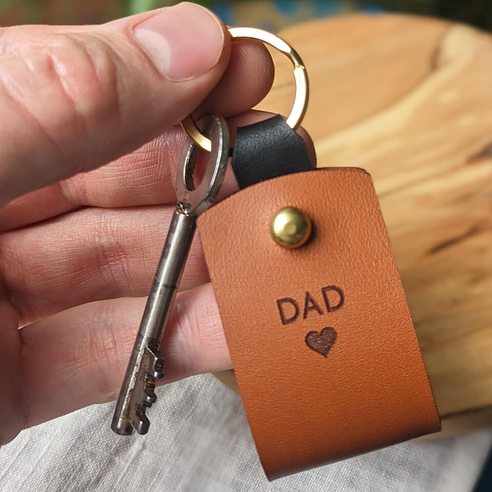 FINGERPRINT LEATHER CASE KEYRING