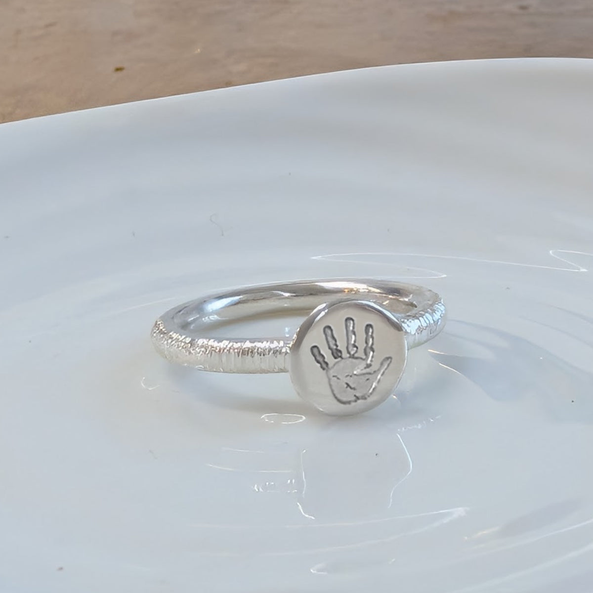 HANDPRINT &amp; FOOTPRINT PEBBLE RING