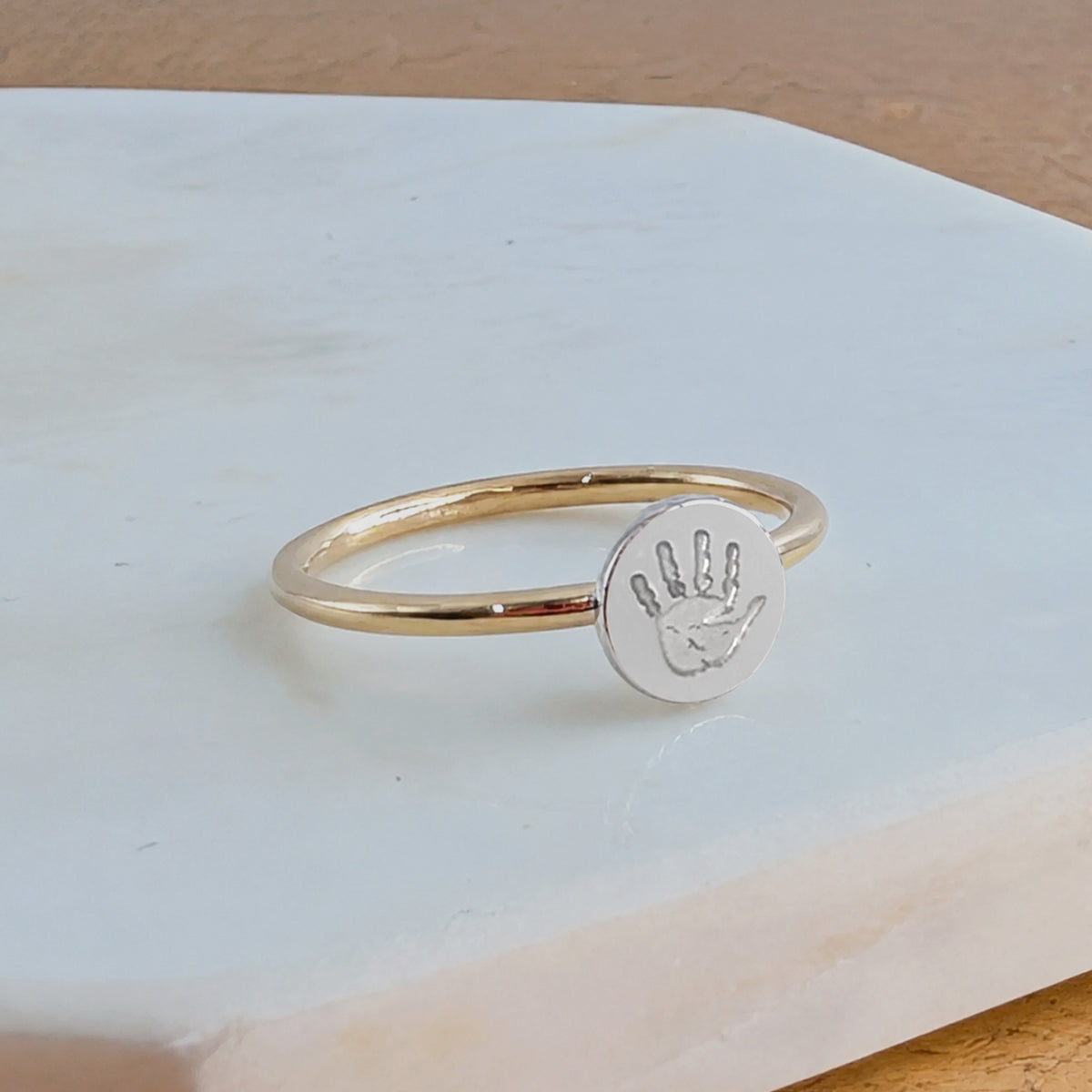 Handprint Footprint RIng | Silver and Gold