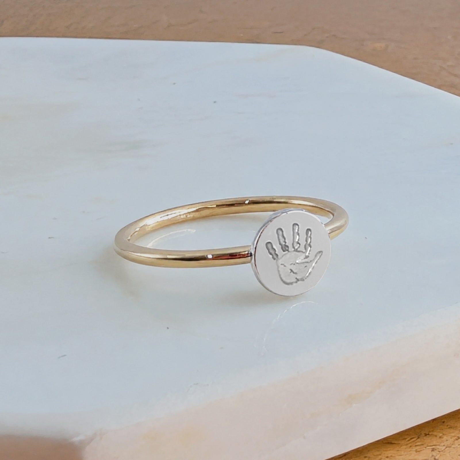 Handprint Footprint RIng | Silver and Gold