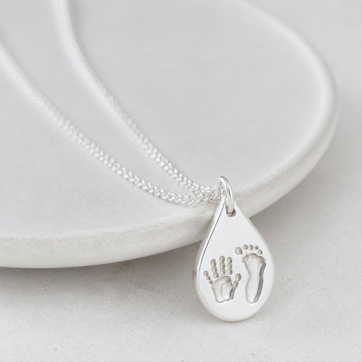 HANDPRINT &amp; FOOTPRINT DEWDROP PENDANT
