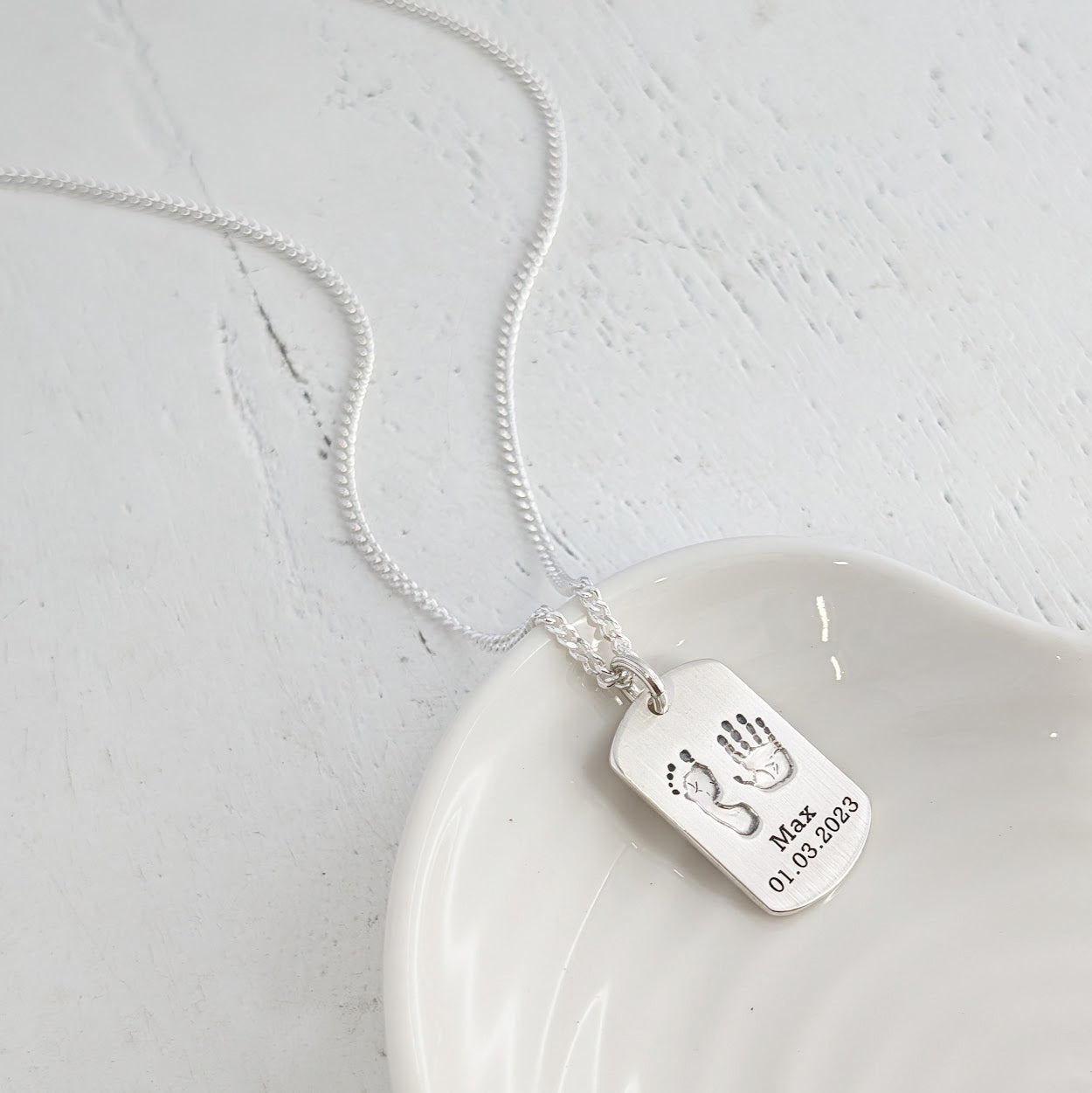 Handprint Footprint Necklace for Dad