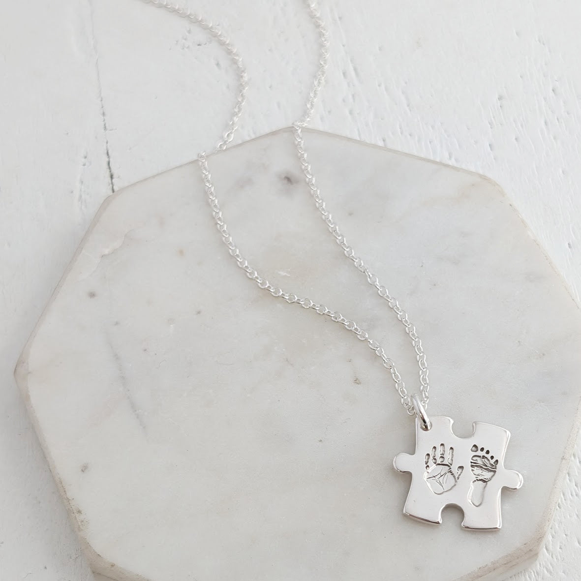 YOU COMPLETE ME HAND &amp; FOOTPRINT JIGSAW PENDANT