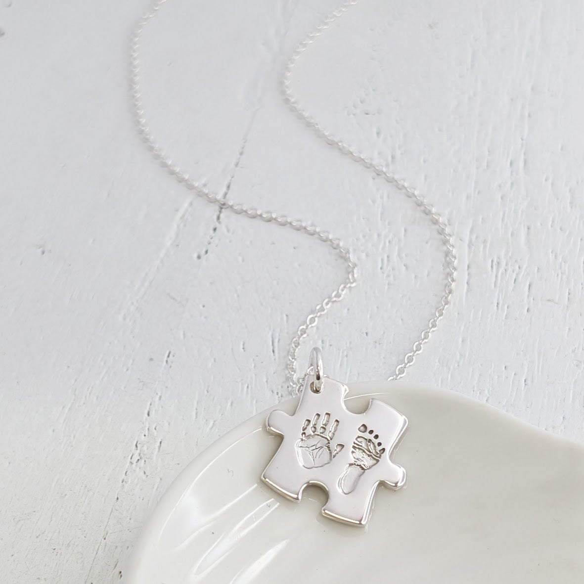 YOU COMPLETE ME HAND &amp; FOOTPRINT JIGSAW PENDANT