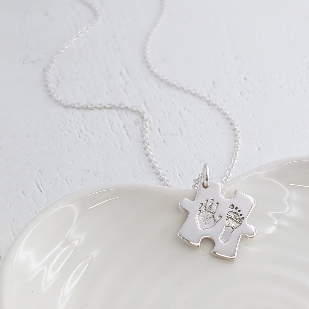 YOU COMPLETE ME HAND &amp; FOOTPRINT JIGSAW PENDANT