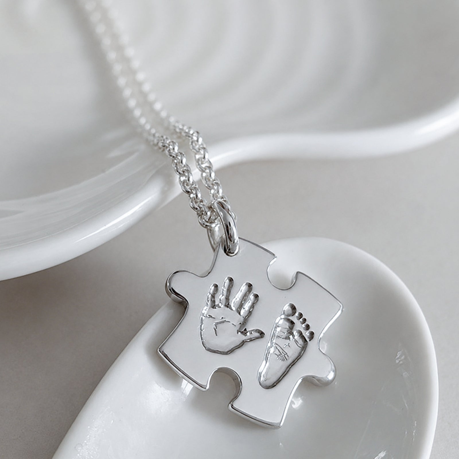 YOU COMPLETE ME HAND & FOOTPRINT JIGSAW PENDANT