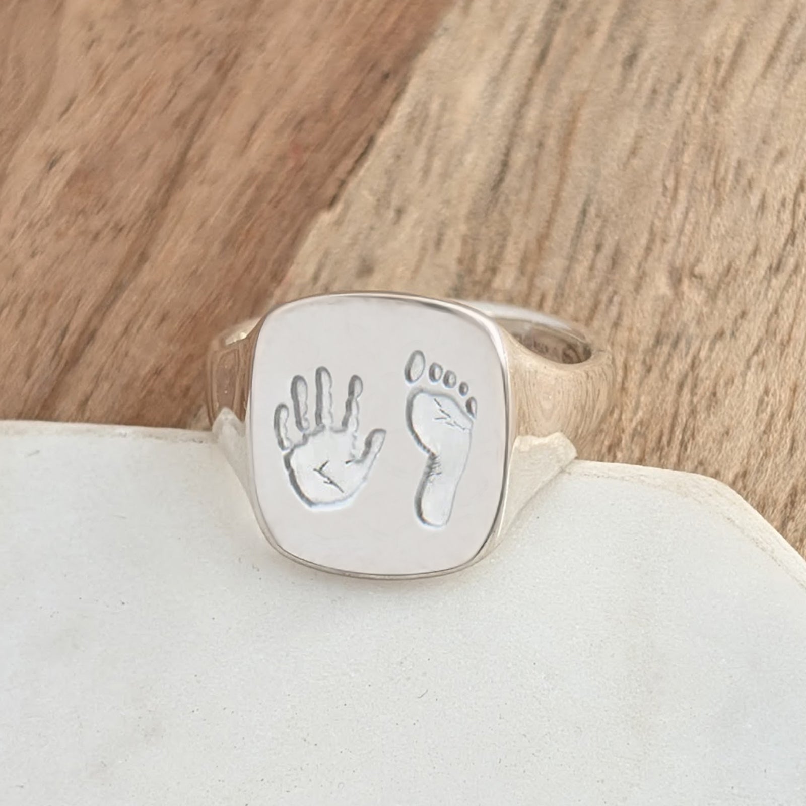 HANDPRINT & FOOTPRINT SIGNET RING