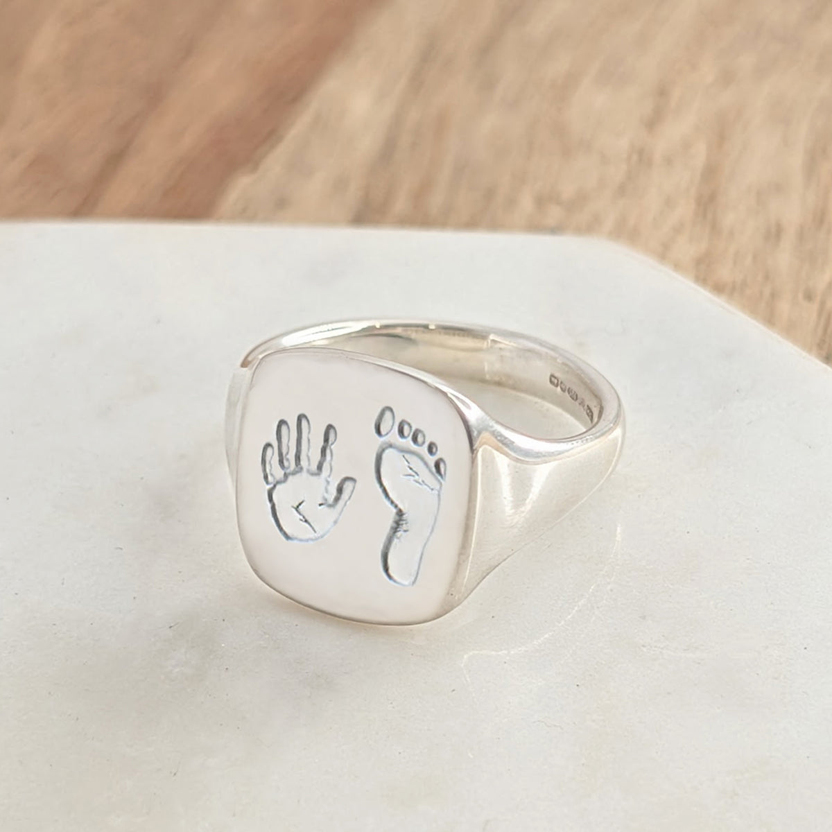 HANDPRINT & FOOTPRINT SIGNET RING