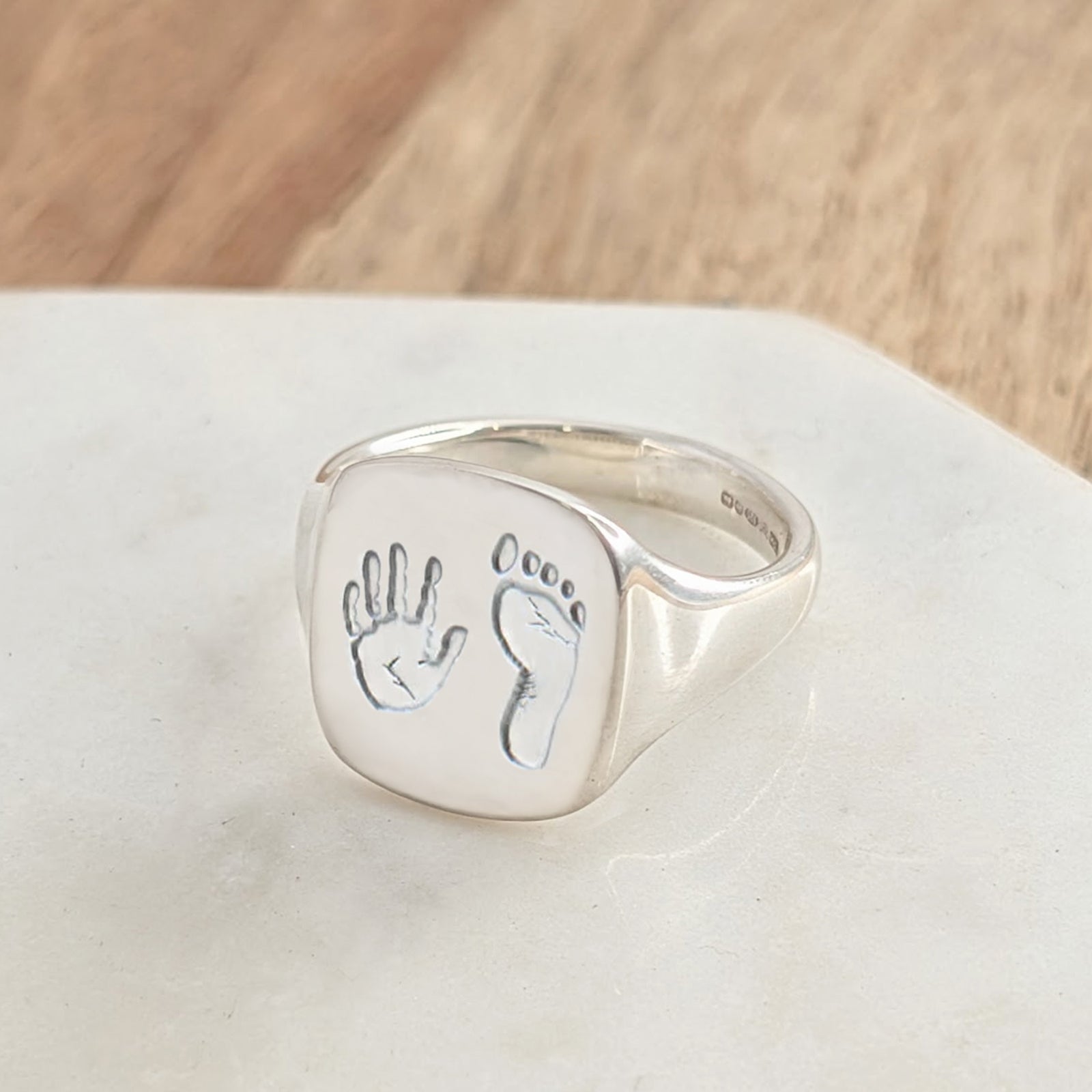HANDPRINT & FOOTPRINT SIGNET RING
