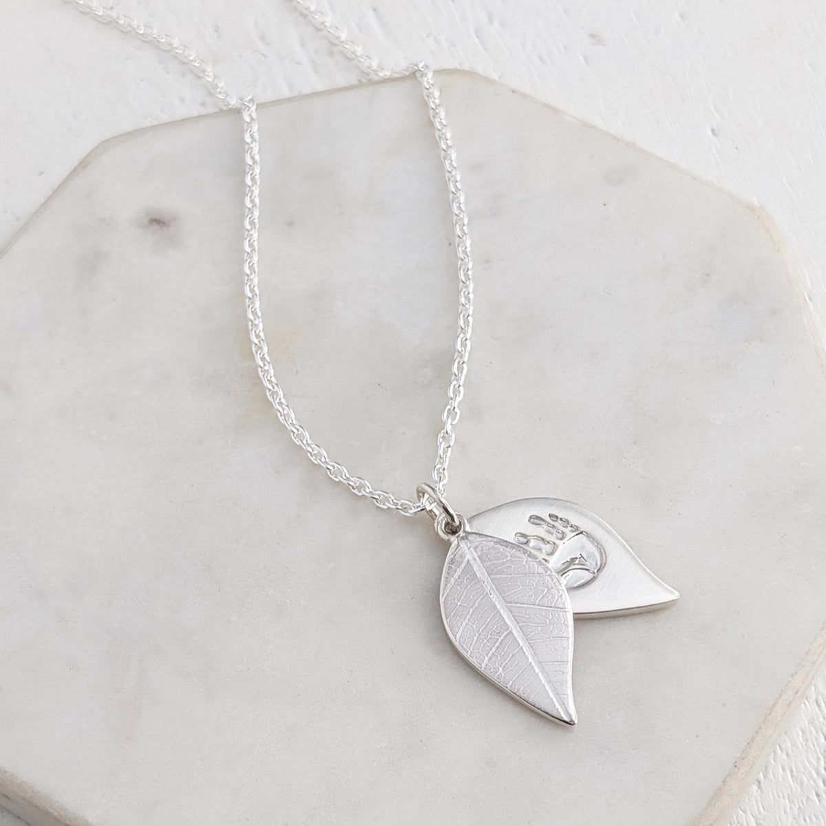 HANDPRINT &amp; FOOTPRINT LEAF SWIVEL LOCKET